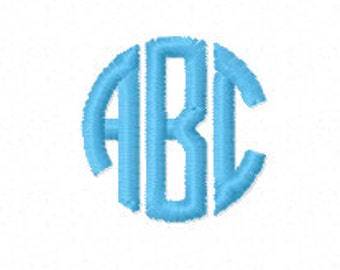 No.310 Circle Monogram Font Satin Stitch 1inch - INSTANT DOWNLOAD - dst exp hus jef sew pes vip xxx