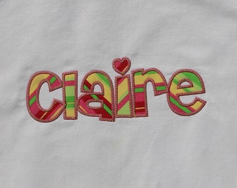 No. 151 Claire Applique Monogram Font Embroidery Designs (2in and 3in) Satin and ZigZag  INSTANT DOWNLOAD- BX -  jef exp dst sew vip hus pes
