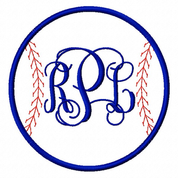 Applique Baseball Stitching Monogram Frame Designs 5x7 hoop - INSTANT DOWNLOAD - formats - dst exp hus jef pes cow vip xxx