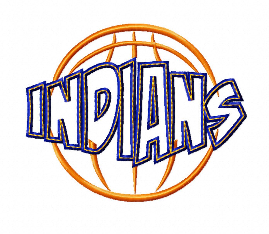 INDIANS Basketball Team Satin and Applique Designs 5x7 6x8 Etsy