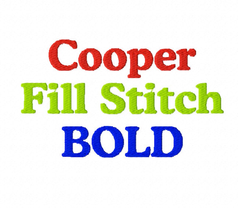 No.19 Cooper Bold Fill Stitch Embroidery Font 1/2in 3/4in Etsy