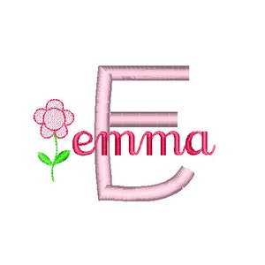 No.25 Emma Simple and No.26 Cursif Embroidery Font 1in, 2in and 3in Uppers and Cursif lowers INSTANT DOWNLOAD