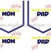 Softball Dad and Mom Applique Pocket Designs 4x4 and 5x7 Hoop Size ...