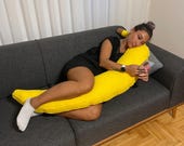 Banana Body Pillow – Long Fun and Cozy Hugging Pillow - Giant Bizarre Plush Hugging Pillow - 70 Inch/180 cm