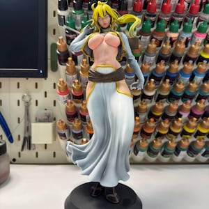 Tier Harribel Bleach Fan Art Harsbeeldje 30 cm, Handgeschilderd Espada Zwaardvechter Figuur, Anime Plankdecoratie, Otaku Cadeau
