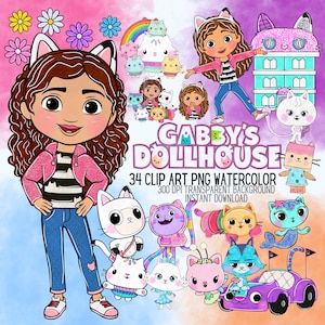 Clipart acquerello della casa delle bambole di Gabby, acquerello della casa delle bambole di Gabby, acquerello della casa delle bambole, png di Gabby, acquerello di Gabby, acquerello di Pandy