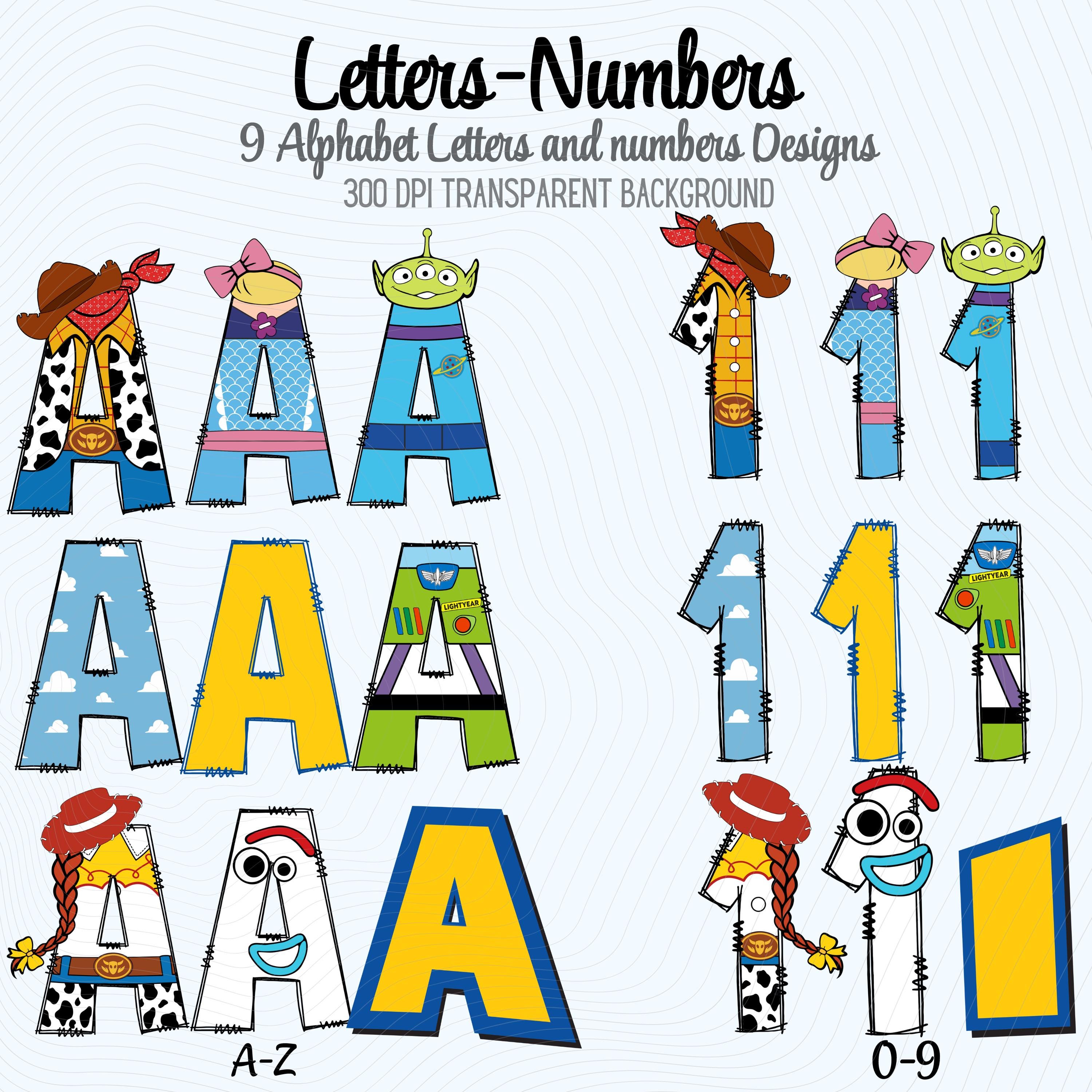 Toy Story Png, Toy Story Clipart, Alphabet and Number Inspired by Woody ...