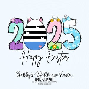 Easter 2025 Clipart, Gabby's Dollhouse Easter Eggs, Gabby's Dollhouse Clipart,Gabby Dollhouse, sublimation, scrapbooking, Easter png