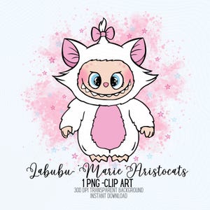 Labubu クリップアート、マリー アリストキャッツ PNG クリップアート、Labubu png、ステッカー png、Labubu 昇華、ステッカー、スクラップブッキング、かわいいデジタル クリップアート
