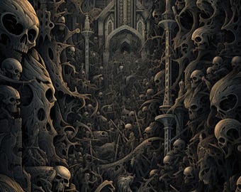 Gothic Doodle Art Print