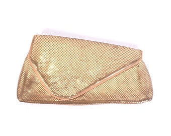 Vintage 40s Purse - 40s Clutch Purse - 40s Whiting and Davis Purse - 40s Gold Clutch - 40s Gold Evening Bag - Gold Whiting and Davis Bag VFG