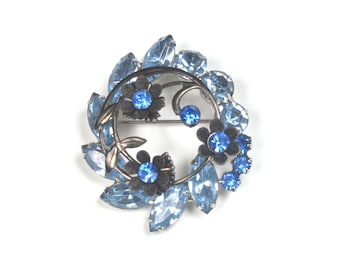 Broche vntage des années 60 en verre blanc et crstal Boreals - Etsy