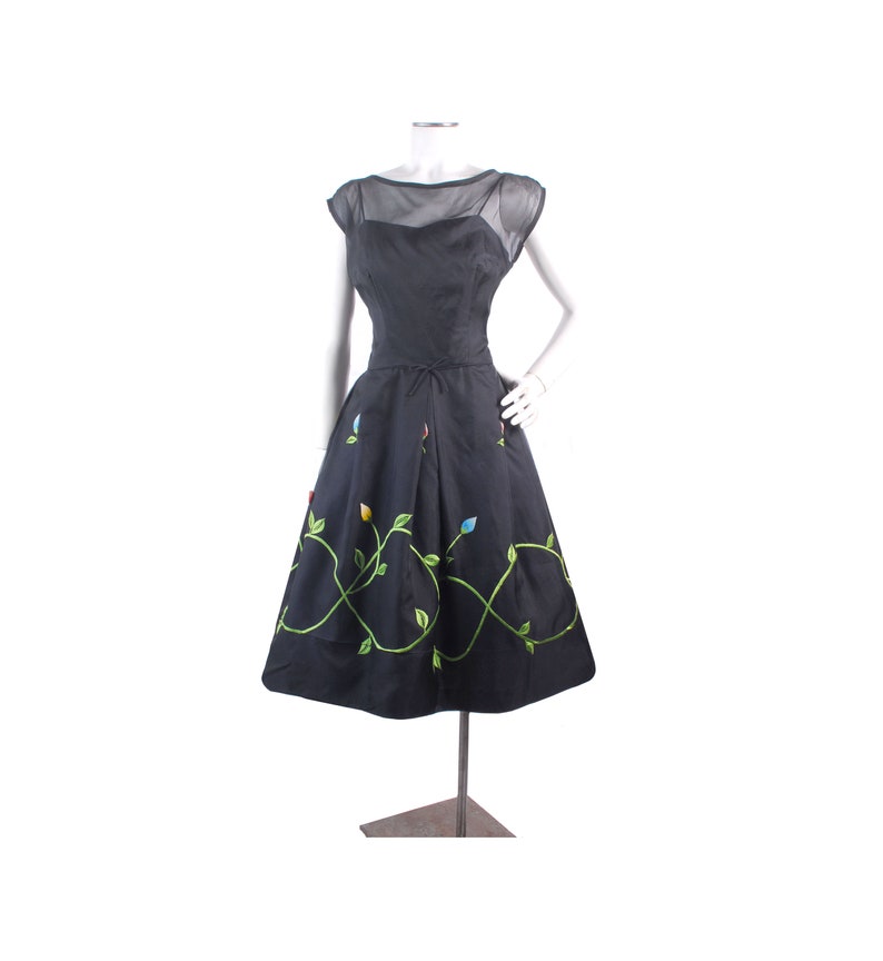 Vintage 50s Black Dress