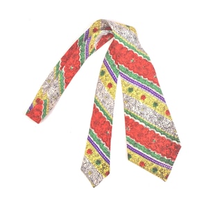 Corbata vintage de los años 40 - Corbata de los años 50 - Corbata de los años 40 - Corbata de los años 50 - Corbata de seda de los años 40 - Corbata de seda de los años 50 - Corbata de rayas de los años 40 - Corbatón de los años 40 - Confección a mano - VFG