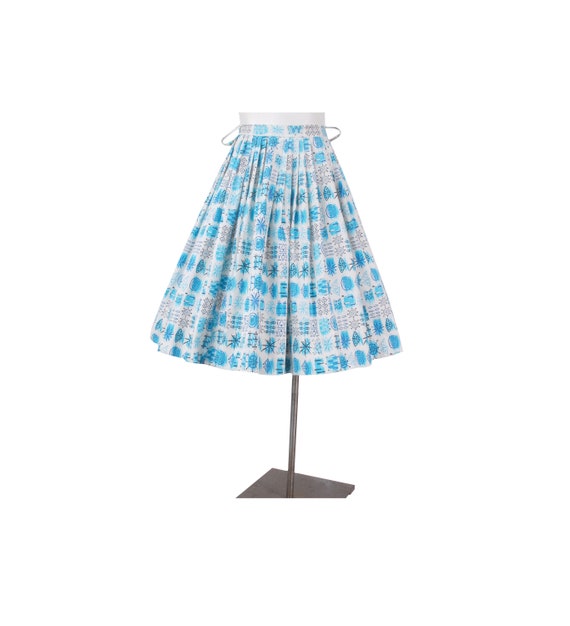 Vintage 50s Skirt - 50s Novelty Print Skirt - 50s