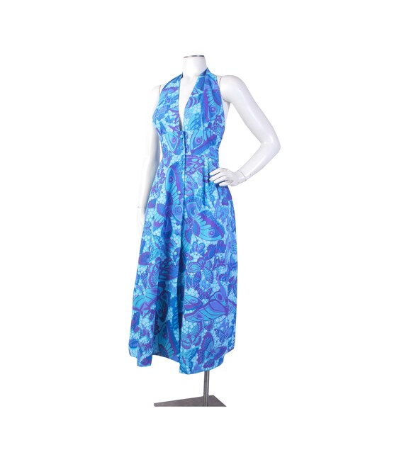 Vintage 70s Dress - 70s Halter Dress - 70s Novelty