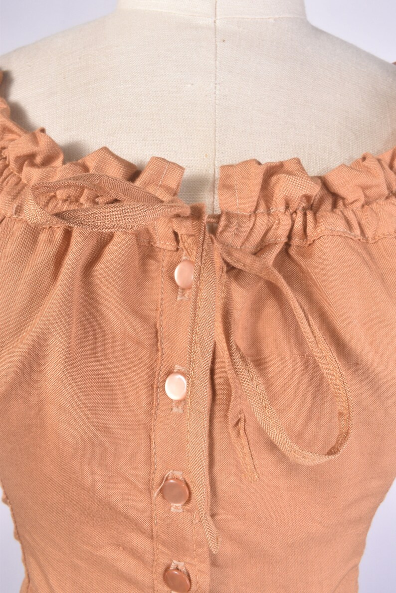 Vintage 70s Blouse 70s Boho Blouse 70s Camisole Blouse 70s Cropped Blouse 70s Crop Top 80s Cropped Blouse Tan Blouse NOS NWT VFG image 5