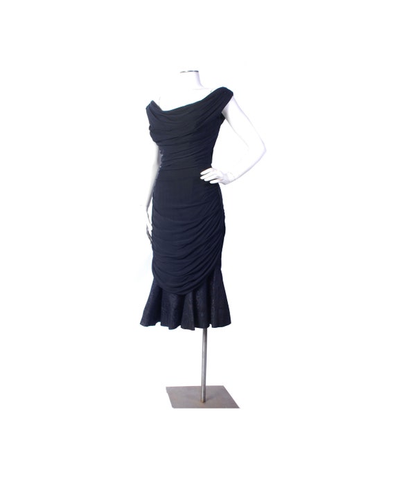 Vintage 50s Dress - 50s Party Dress - 50s Black Pa