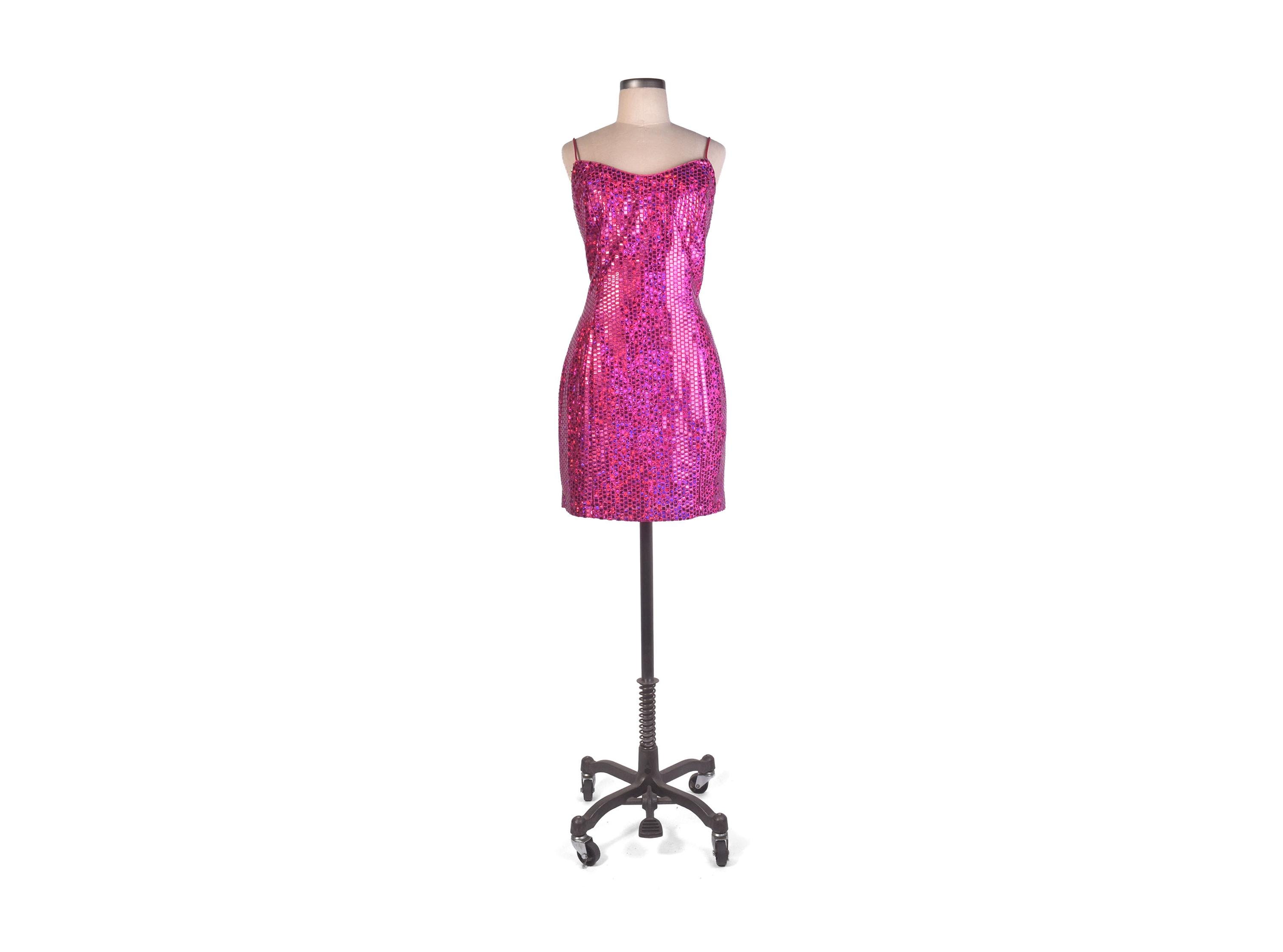 pink 90s mini dress 90s Black and Gold-dotted Midi Dress S/M main image 0