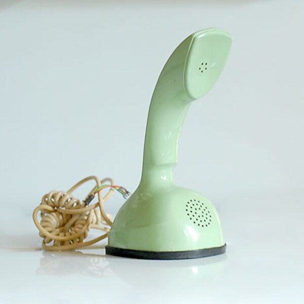 Vintage 60's Ericofon Danish Modern Telephone Mint Green New Case Rotary Dial