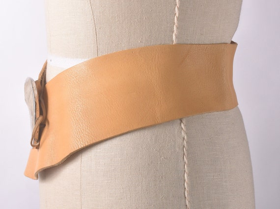 Vintage 70s Belt - 70s Leather Belt - 70s Wide Le… - image 5