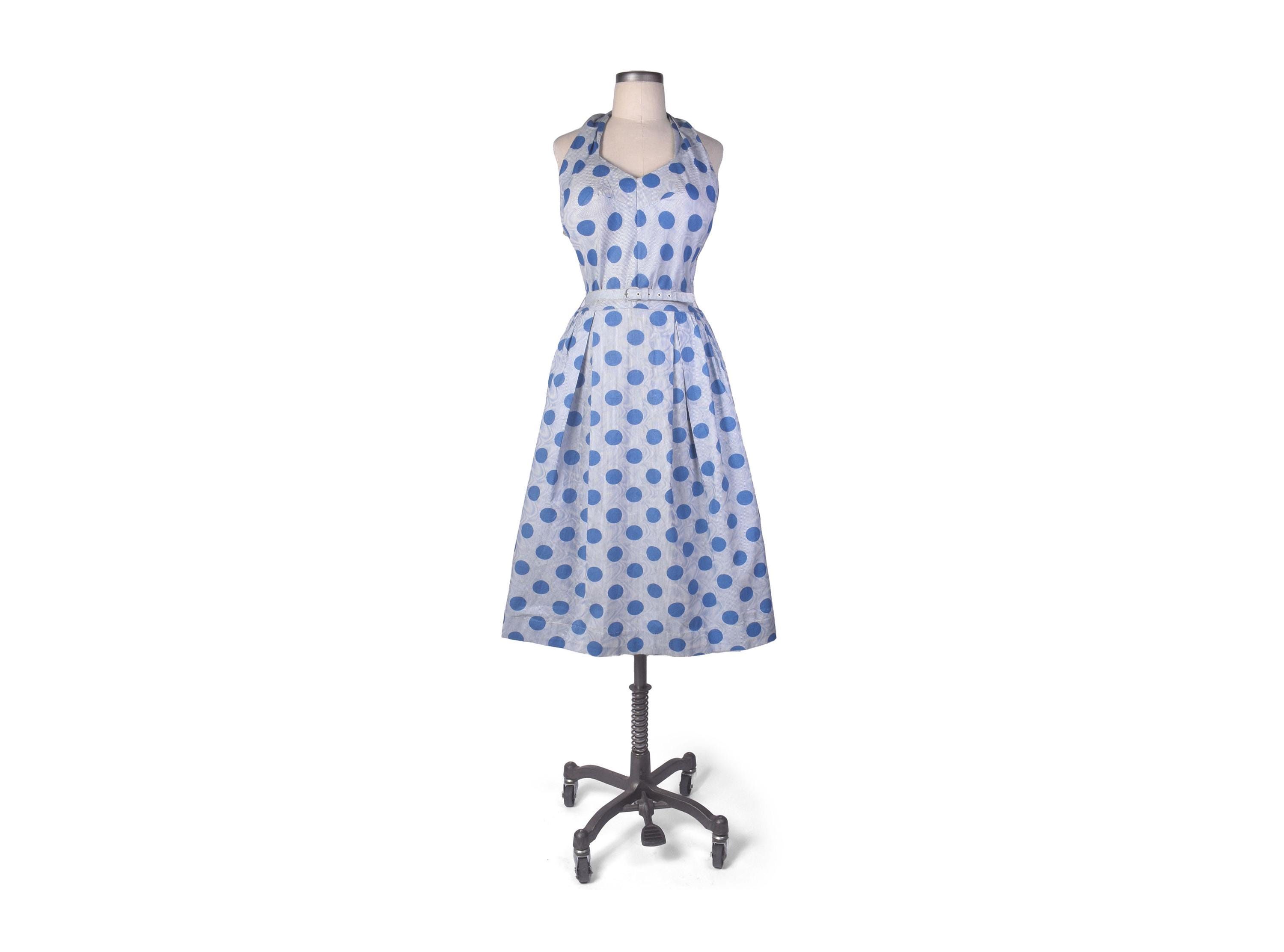 Baby Blue Polka Dot 50s Dress Retro Light Blue Polka Dot Dress Baby Blue Polka Dot 50s Dress Retro Light Blue Polka Dot Dress