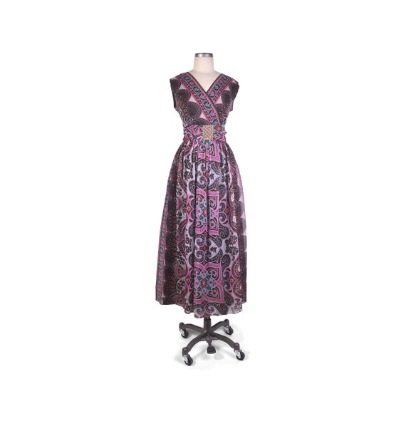 Vintage 70s Maxi Dress  - 70s Paisley Maxi Dress -