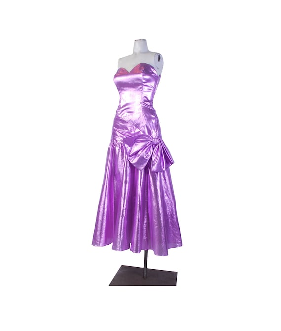Vintage 80s Dress - 80s Prom Dress - Strapless Pro