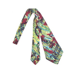 Corbata vintage de los años 40 - Corbata de los años 50 - Corbata de los años 40 - Corbata de los años 50 - Corbata de seda de los años 40 - Corbata de seda de los años 50 - Corbata abstracta de los años 40 - Corbatón de los años 40 - Confección a mano - VFG