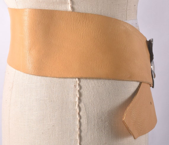 Vintage 70s Belt - 70s Leather Belt - 70s Wide Le… - image 7