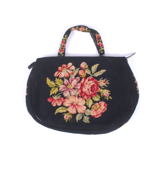 Vintage 40s Purse - 40s Needlepoint Purse - 40s La