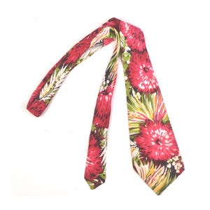Corbata vintage de los años 40 - Corbata de los años 50 - Corbata de los años 40 - Corbata de los años 50 - Corbata de seda de los años 40 - Corbata de seda de los años 50 - Corbata floral de los años 40 - Corbatón de los años 40 - Confección a mano - VFG