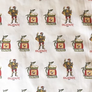 Tkanina z nadrukiem piwa Falstaff z lat 70. – VFG