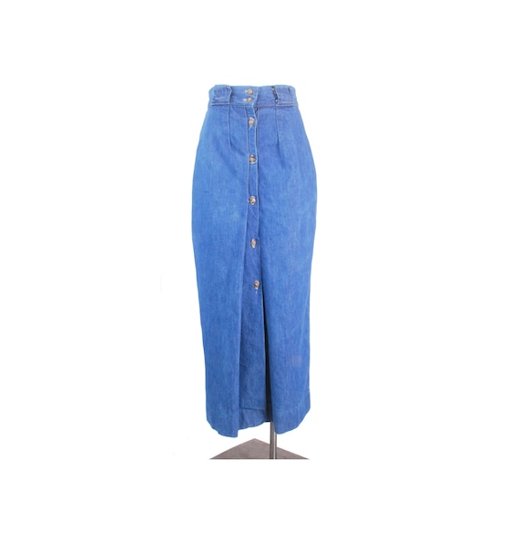 Vintage 70s Skirt - Vintage 80s Skirt - 70s Denim