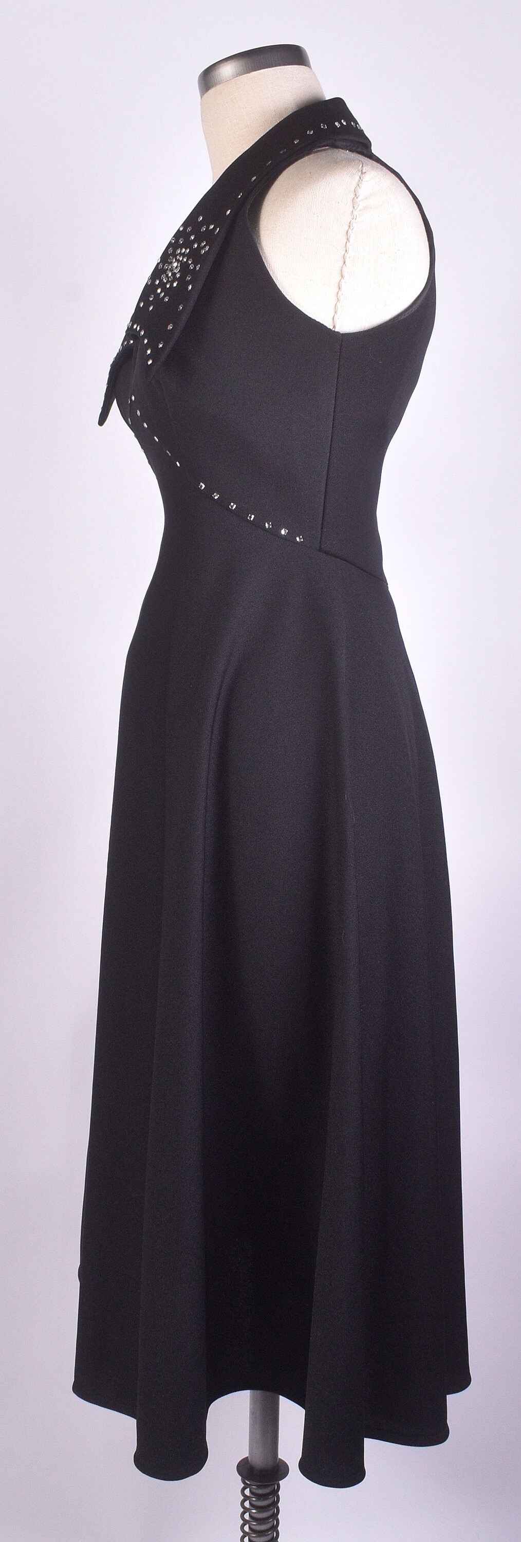 70s disco halter dress Vintage 70s Mint Green Disco Soul Train Choker Halter Maxi Bolero Empire Dress M/L