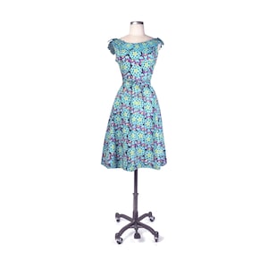 Vintage 50s Dress -50s Floral Dress - 50s Cotton Dress - 50s Floral Dress - 50s Party Dress - 50s Rockabilly Dress - 50s VLV Dress - VFG