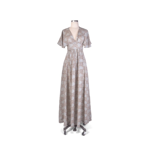 Vintage 70s Dress - 70s Maxi Dress - 70s Floral D… - image 1