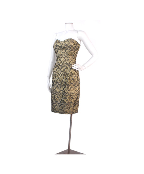 80s gold dress