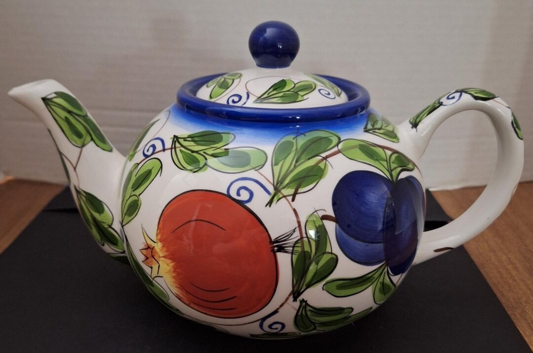 Zrike Amalfi Hand Painted Fruit Teapot Italian Style 5 Cup - Etsy