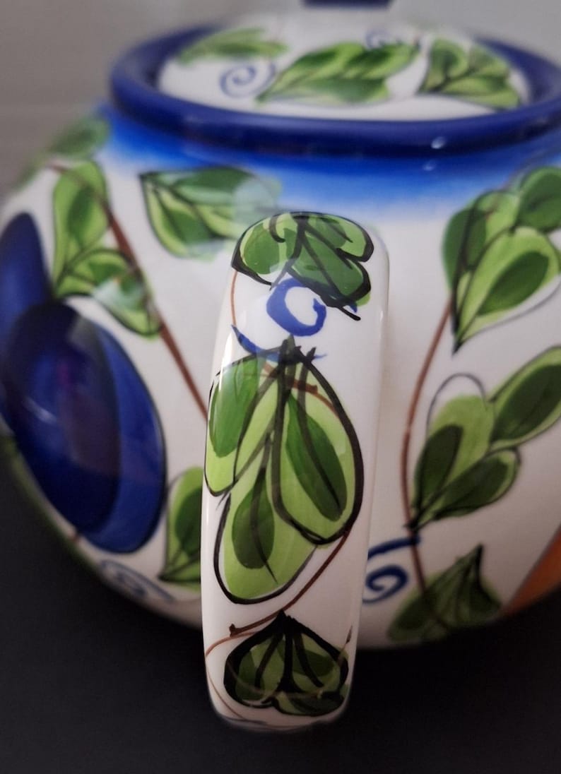 Zrike Amalfi Hand Painted Fruit Teapot Italian Style 5 Cup - Etsy
