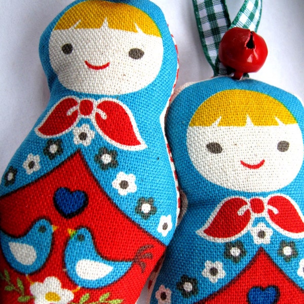 Christmas Babushka Decoration as shown in first picture x1 Aqua, Red, Green