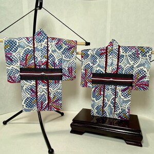 Kimono -  SET of 2 - Blue, Purple & Red Flowers