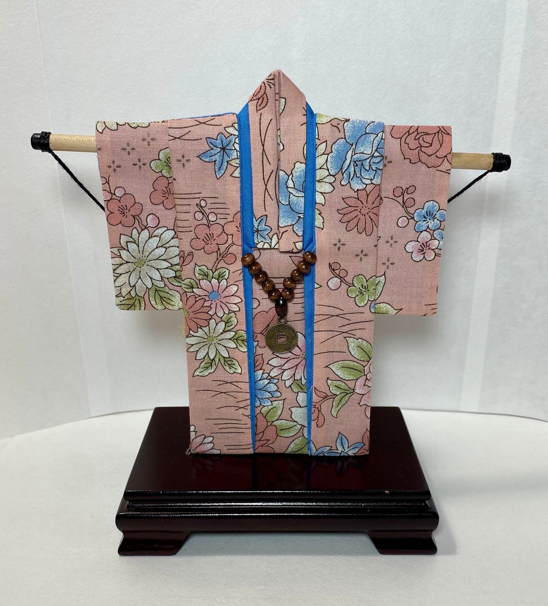 Unisex Cotton Kimono - White and Pink Blossoms main image 1