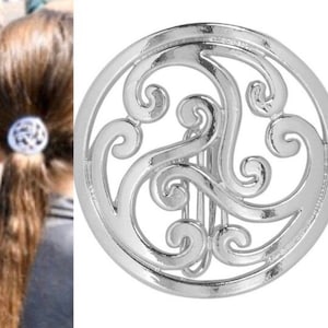 Celtic Hair Hook ponytail holder, Hair Accessory, one size fits all, Available in Silver, Gold, Gun Black, Pink, Purple,Blue image 1