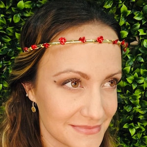 Sweet Rose Crown – Adjustable Silver or Gold Floral Tiara, One Size Fits All