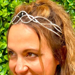 Encrusted Braid Crown – Adjustable Celtic/Irish Headpiece – One Size Fits All – Silver or Gold – Wedding & Festival Tiara