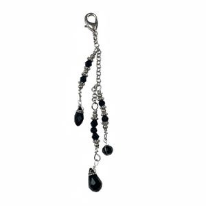 Schmetterling Pferdeschwanz-Halter - Silber oder Gold Perlenanhänger Boho Festival Haarrüstung aus mittelalterlichem Metall Black