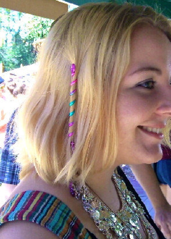 4 Hair Twister Mini Rainbow Metal Spiral Hair Wraps Etsy