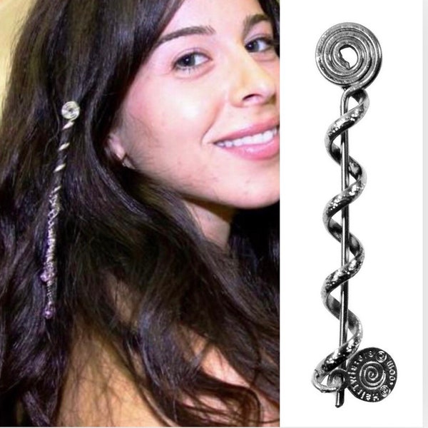 Hairtwisters hair wrap 2” metal spiral hair wrap. Renaissance and fashion accessory, hair accessory, Silver or Gold