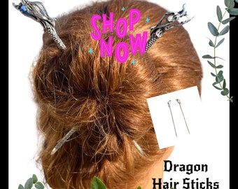 Dragon Hair Sticks with texture pin, one size fits all